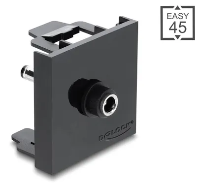 Image de Adaptateur DC, 45°, connecteur femelle 5,5 x 2,1 mm vers connecteur mâle 5,5 x 2,5 mm, couleur noire