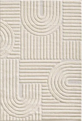 Zdjęcie produktu dla Dywan z krótkim włosiem w stylu skandynawskim boho, kolor kremowy, do salonu, wymiary 280x370 cm, prostokątny