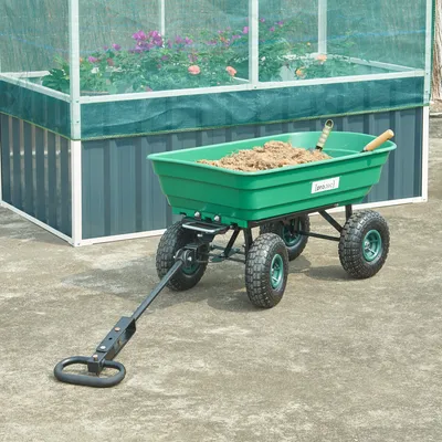 Produktbild von Bollerwagen ‘Corfinio’ kippbar 111 x 51 cm max. 250 kg Grün/Schwarz