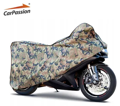 Productafbeelding van CarPassion Military Motorhoes - Beschermhoes - Waterdicht & Vorstbestendig - Maat L - Camouflage - 248 - 104 - 127 cm