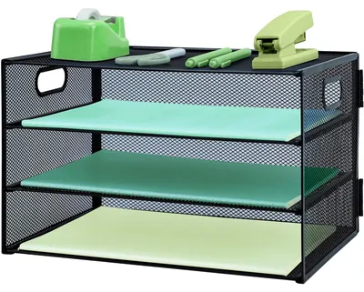 Immagine prodotto di Solidchoice - Organizer da scrivania in metallo, a 3 scomparti