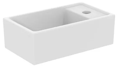 Handwaschbecken Tempo, Keramik, Weiß, Wandmontage, 37 cm