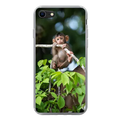 Produktbild von MuchoWow® Handyhülle Schutzhülle Hülle für iPhone 8 Baby - Affe - Äste Silikon Softcase Handy Hülle - Schutzhaube