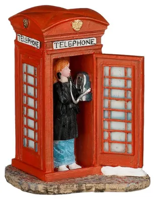 Produktbild von Weihnachtsstadt-Miniatur, rote Telefonzelle, Bridbury, 6,5 x 7 x 9,5 cm, Luville