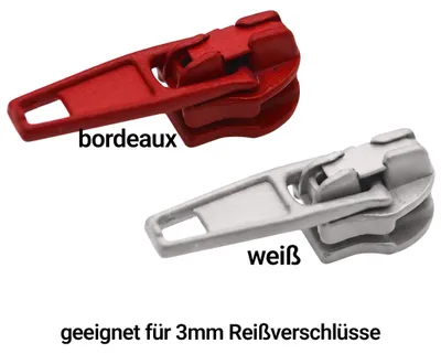 Produktbild von 10 Reißverschluss Zipper Autolock Metall 3mm Endlosreißverschluss Farbwahl, Farbe:bordeaux