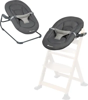 Produktbild von Bebeconfort Timba Baby, 2-in-1-Babywippe, 0-6 Monate, Neugeborenenset für Hochstuhl Timba Baby, 2 Liegepositionen, 3-Punkt-Gurt, Tinted Graphite