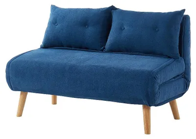 Produktbild von 2-Sitzer-Schlafsofa aus blauem Stoff VALERIO