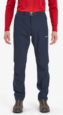 Herren Trekkinghose "MEN"S TENACITY LITE PANTS" von Montane; dunkelblau; mit Gürtelschlaufen und elastischem Bund.