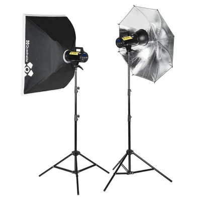 Produktbild von Studioblitz-Kit Move X 300 mit 60x90cm Softbox, 200cm Lichtständer und 150W Pilotlicht