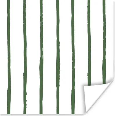 Produktbild von MuchoWow® Poster Streifen - Abstrakt - Grün - Weiß 100x100 cm - Babyzimmer