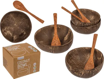 Produktbild von OOTB Kokosnuss-Schale 2er Set mit 2 Löffeln