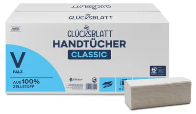 Productafbeelding van GLÜCKSBLATT 4901100GLÜCKSBLATT papieren handdoekjes 4901100CLASSIC, zigzagvouw, 1-laags, 4.800 stuks