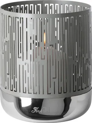 Produktbild von Fink BRIANO, Windlicht, Edelstahl , grau, silberfarben, L. 13 cm, B. 13 cm, H. 15 cm, D. 13 cm Höhe: 15.00 cm Breite: 13.00 cm Tiefe: 13.00cm Durchmesser: 13.00 cm 146346