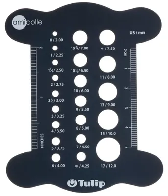Stricknadel-Maßlehre, Blau, 1 Stück – Präzise Größenbestimmung
