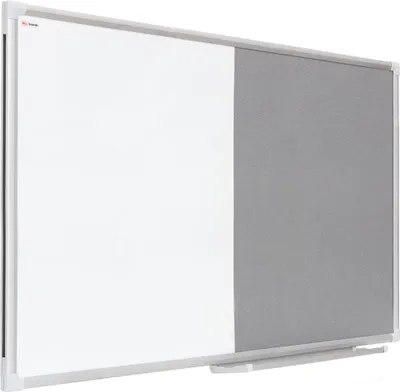 Produktbild von Kombitafel Whiteboard und Grau Filz-Pinnwand mit Alurahmen 120x90cm