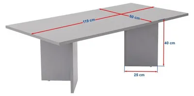 Image de Table basse de salon en bois MDF mélaminé noyer 119 x 60 x 40 cm