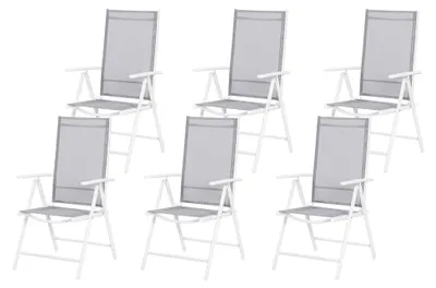 Produktbild von 6er Set Hochlehner Gartenstuhl Aluminium Grau