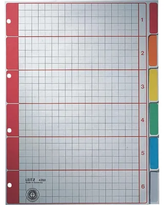 Produktbild von Leitz 43500085, Numerischer Registerindex, Karton, Mehrfarbig, Porträt, A4, 230 g/m²
