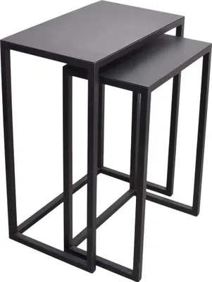Zdjęcie produktu dla Zestaw 2 stolików pomocniczych LOFT42 Brick – metal – czarny – 64 x 51 x 31