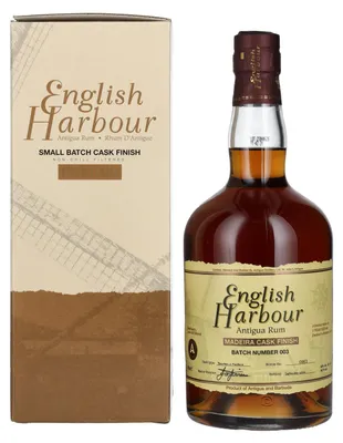 Produktbild von English Harbour MADEIRA CASK FINISH Small Batch Antigua Rum Batch 003 46% Vol. 0,7l in Geschenkbox