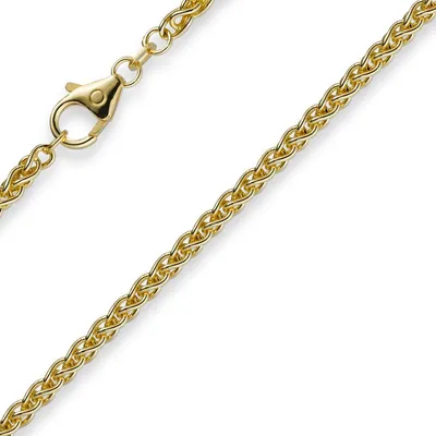 Produktbild von 3mm Armband Armkette Zopfkette aus 750 Gold Gelbgold 19cm Uni Goldarmband
