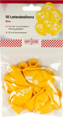 Produktbild von Latexballon Bier gelb-weiß 20 x 11,5 cm 10 Stück