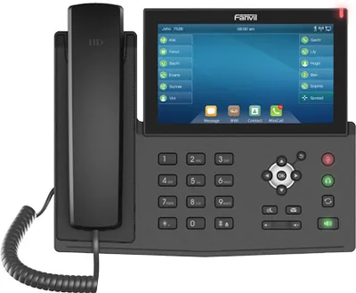 Produktbild von Fanvil X7, IP-Telefon, Schwarz, Kabelgebundenes Mobilteil, Im Band, Außerhalb des Bandes, SIP-Info, 20 Zeilen, 2000 Eintragungen