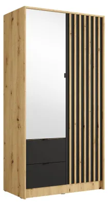Produktbild von Kleiderschrank KAVORA 15 – 2 Türen & 2 Schubladen (101,7×200,5×54,5 cm) – Artisan Eiche