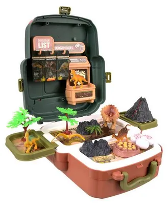 Imagen del producto de ISO 27997: El mundo de los dinosaurios en una mochila, con figuras y accesorios