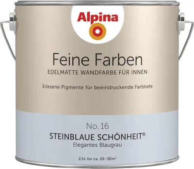 Produktbild von Alpina Feine Farben Wandfarbe No. 16 Steinblaue Schönheit - elegantes blaugrau 2,5 L