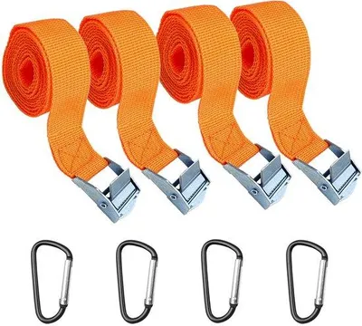 Produktbild von Verstelbare Spanngurte, 1m, orange, Klemverschluss, für Motorräder