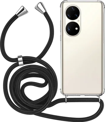 Produktbild von Handykette für Huawei P50 Pro - Handyhülle mit Schnur Cover in Schwarz