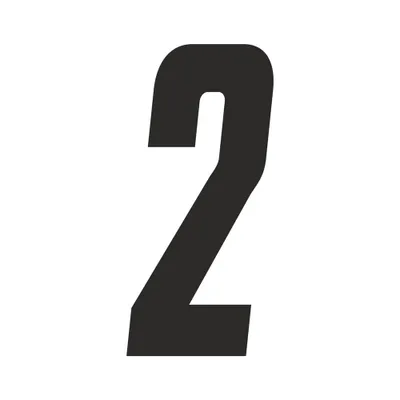 Obrázek produktu pro Nálepka závodní číslo pro Moto Cross "2", černá 21 cm