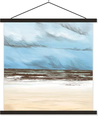 Produktbild von MuchoWow® Textilposter Meer - Strand - Himmel 60x60 cm mit schwarzem Rahmen - Posteraufhänger