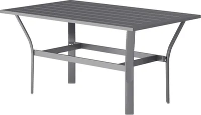 Produktbild von Fortuna Lai Beistelltisch Metall Balkontisch mit Lamellendesign wetterfest Kaffeetisch Gartentisch pflegeleicht Sofatisch Outdoor Tisch für Balkon Garten Terrasse Veranda 91,5 x 55 x 45 cm Dunkelgrau
