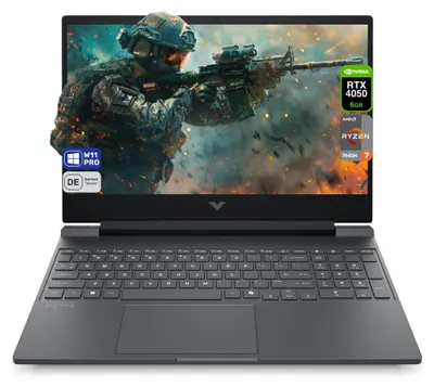Produktbild von HP Victus 15 Gaming Laptop, Ryzen 7 7445H, 15.6" FHD (1920x1080), RTX 4050, Deutsches Tastatur-Layout, Windows 11 Pro, 16 GB RAM | 1 TB SSD