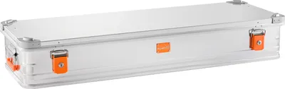 Produktbild von ALUBOX flache stapelbare Kiste 20 cm hoch alu - passt auf die E159 - Stapelecken - abschließbar leicht - 73 Liter