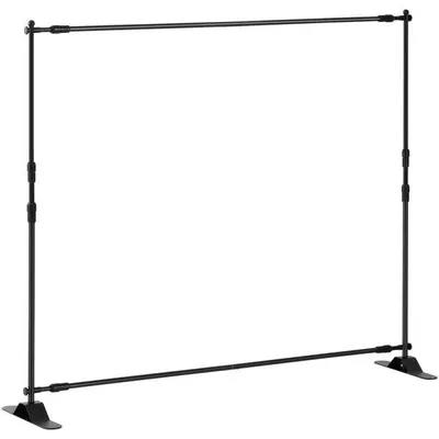 Produktbild von Hintergrundständer – Höhenverstellbarer Hintergrundständer – Ausstellungs-Fotohintergrundrahmen – Fotohintergrundrahmen – 300 x 240 cm – Schwarz