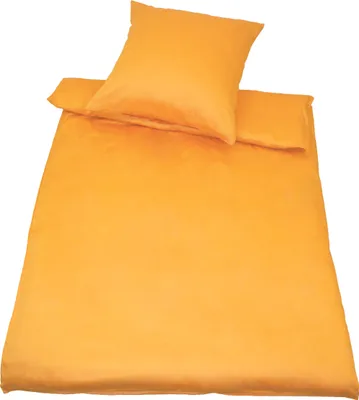 Produktbild von Baumwoll-Satin-Bettwäsche 135 x 200/40 x 80 cm,  Gelb 135x200