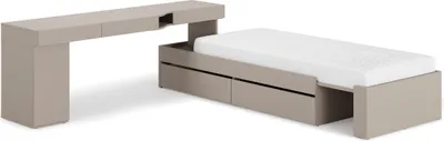 Produktbild von Furniture24 Jugendzimmer Woow Set-02L - Komplettes Möbelset Bett, Schreibtisch, Container, Grau 90x200 cm