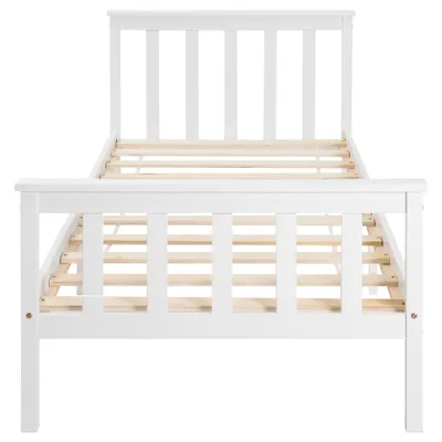Produktbild von MODFU Klassische Betten 90x200 cm Holzbett Einzelbett aus Bettgestell Kinderbett (ohne Matratze) ,Weiß