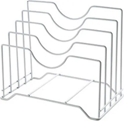 Produktbild von Topfdeckelständer, Küchenpfannen-Organizer, hohe Stabilität, multifunktional, platzsparend, Küchen-Backblech, Schneidebretthalter