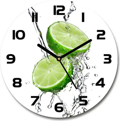 Produktbild von Wanduhr aus Glas 30fi Glasbild Glasuhr Gehärtetes Glas - schwarze-zeiger - Limes and water
