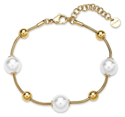 Immagine prodotto di Bracciale da donna placcato oro con perle artificiali Perfect BPC57