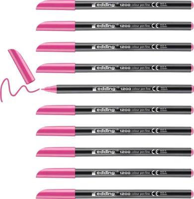 Produktbild von edding 1200 Fasermaler fein 1 mm Pink 10 Filzstifte