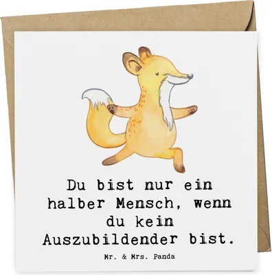 Produktbild von Mr. & Mrs. Panda Grußkarte Auszubildender Herz - Weiß - Geschenk, Klappkarte, Abschlussprüfung, Preis, Lustig, Spruch, anlasskarte, faltkarte, Azubi, Glückwunschkarte