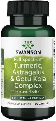 Image de Complexe de curcuma, astragale et gotu kola 60 gélules Swanson Health Products