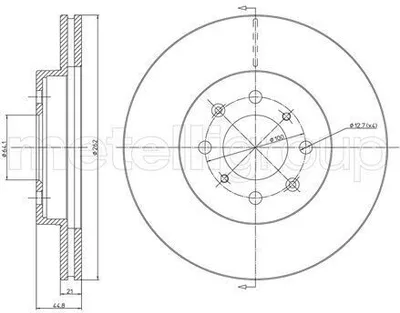 Produktbild von 2x METELLI Bremsscheibe 23-0344C für HONDA CIVIC VII Hatchback (EU EP EV)