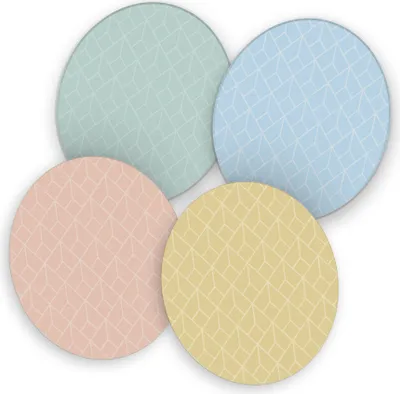Produktbild von itenga 40x Bierdeckel rund Geometrie Pastell Muster Untersetzer 10,7cm