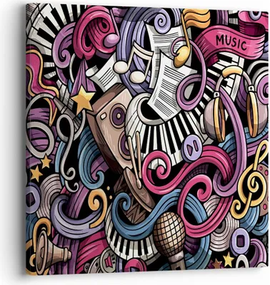 Produktbild von Bild auf Leinwand - Leinwandbild - Graffiti modern - 40x40cm - Wand Bild - Wanddeko - Wandbilder - Leinwanddruck - Bilder - Kunstdruck - Wanddekoration - Leinwand bilder - Wandkunst - AC40x40-4015